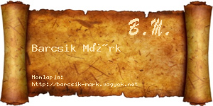 Barcsik Márk névjegykártya